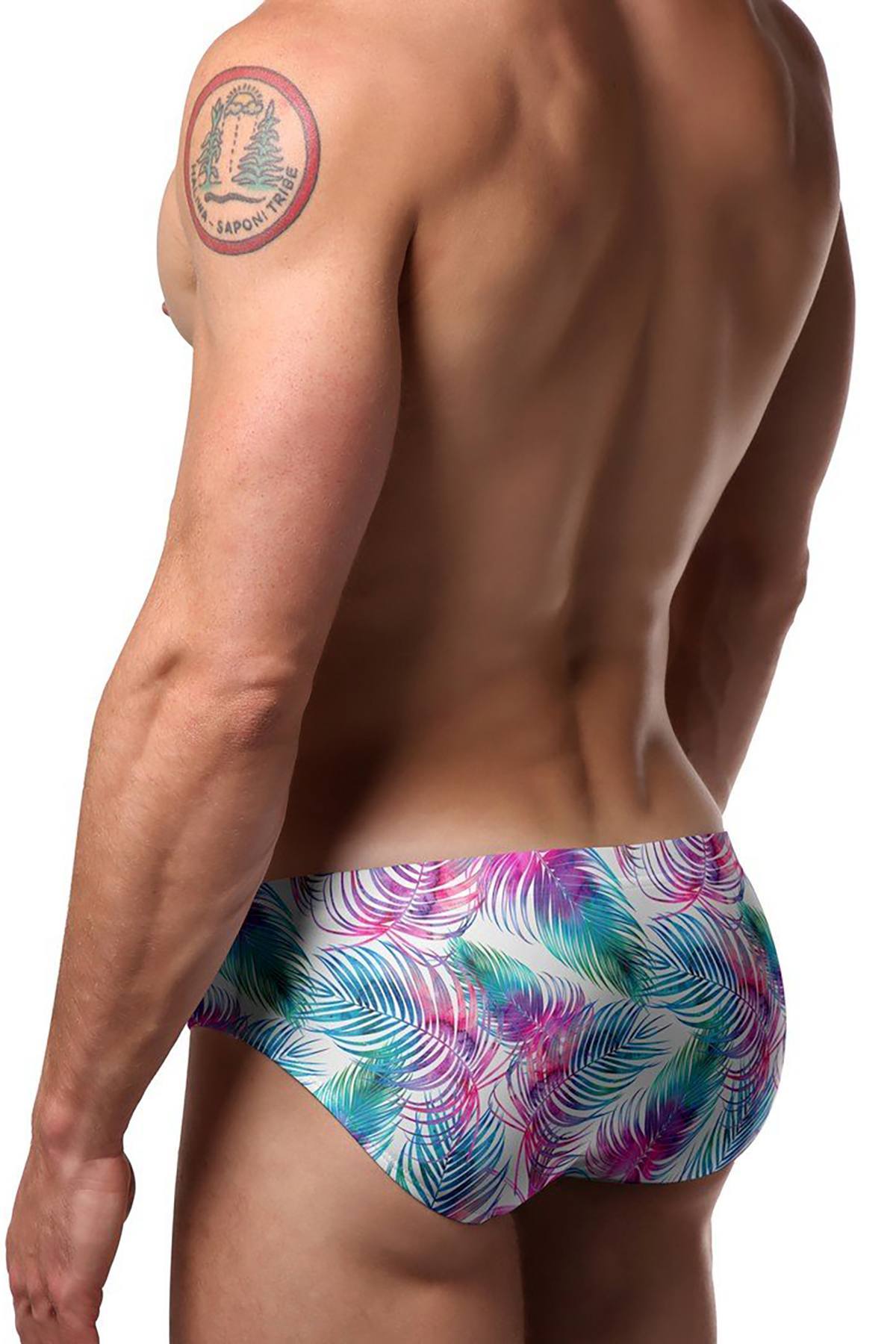 Pool Boy Light Palm-Leaf Swim Brief