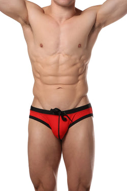 PoolBoy Red Mesh Swim Brief thumbnail 2