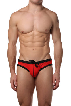PoolBoy Red Mesh Swim Brief thumbnail 1