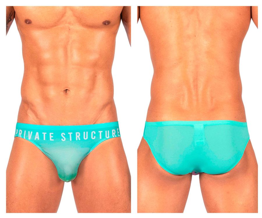 Private Structure Men's Underwear BRUT4392 Bare Bikini Color Cyan Mist