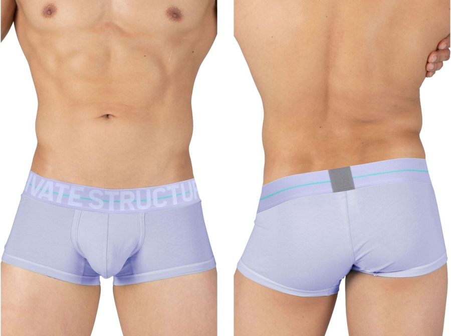 Private Structure Men's Underwear MOUX4103 Mo Lite Mid Waist Trunk Color Lilac