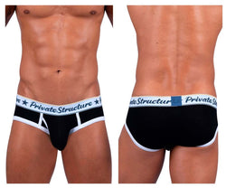 Private Structure Men's Underwear SCUS4529 Classic Mid Waist Mini Briefs Color Black thumbnail 1