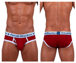 Private Structure Men's Underwear SCUS4529 Classic Mid Waist Mini Briefs Color Red thumbnail 1