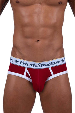 Private Structure Men's Underwear SCUS4529 Classic Mid Waist Mini Briefs Color Red thumbnail 2