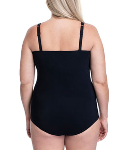 Profile By Gottex Plus Solid Tutti Frutti Wide Strap One-piece Swimsuit Black thumbnail 3