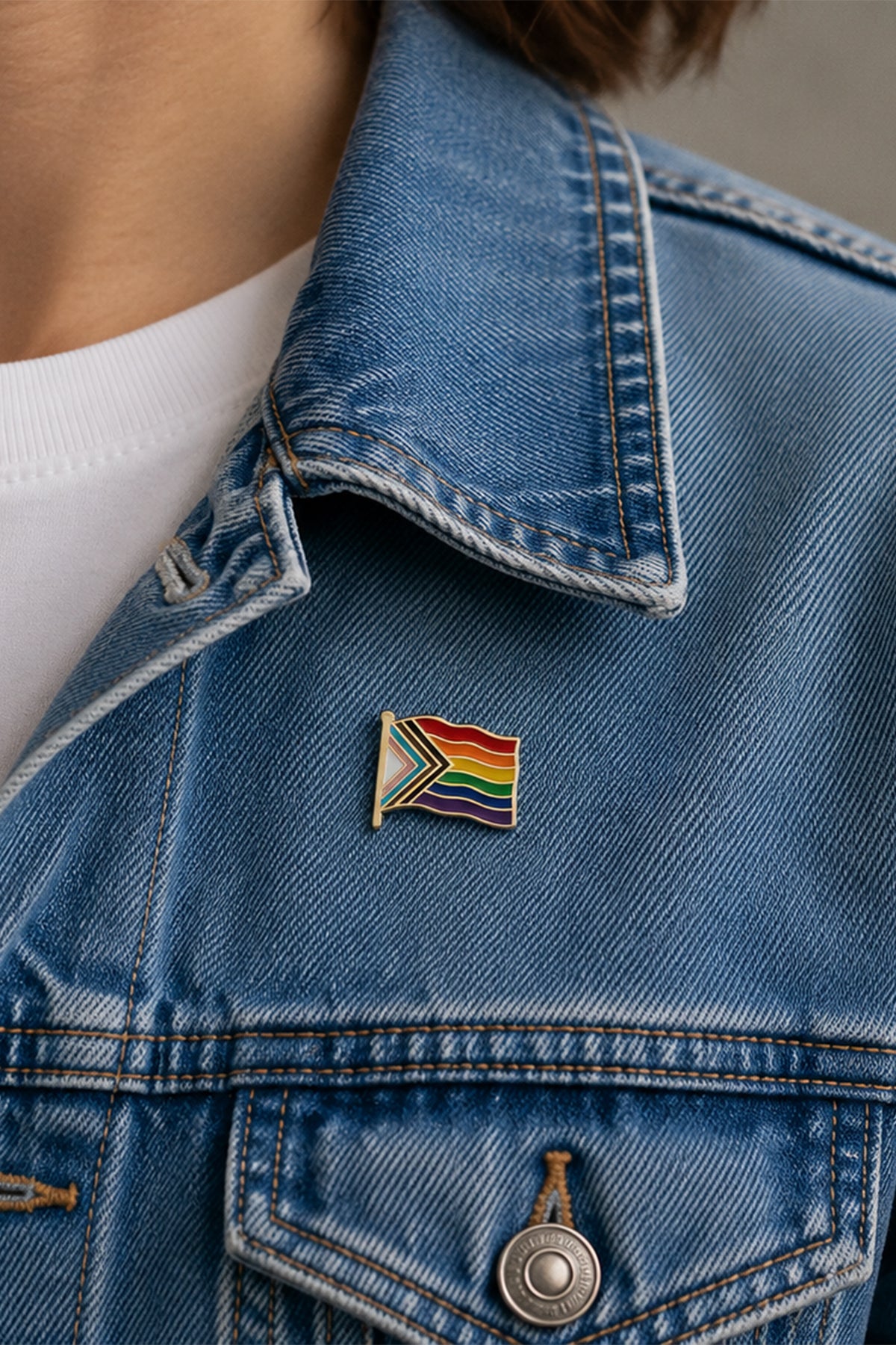 Progress Pride Flag Enamel Pin