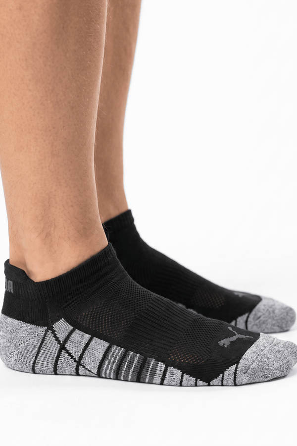 Puma Black & Gray Striped Socks - PUM-9BDJ