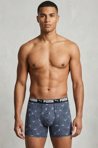 Puma Blue Athletic Men's Boxer Brief
