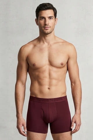 Puma Burgundy Athletic Strech Boxer Brief