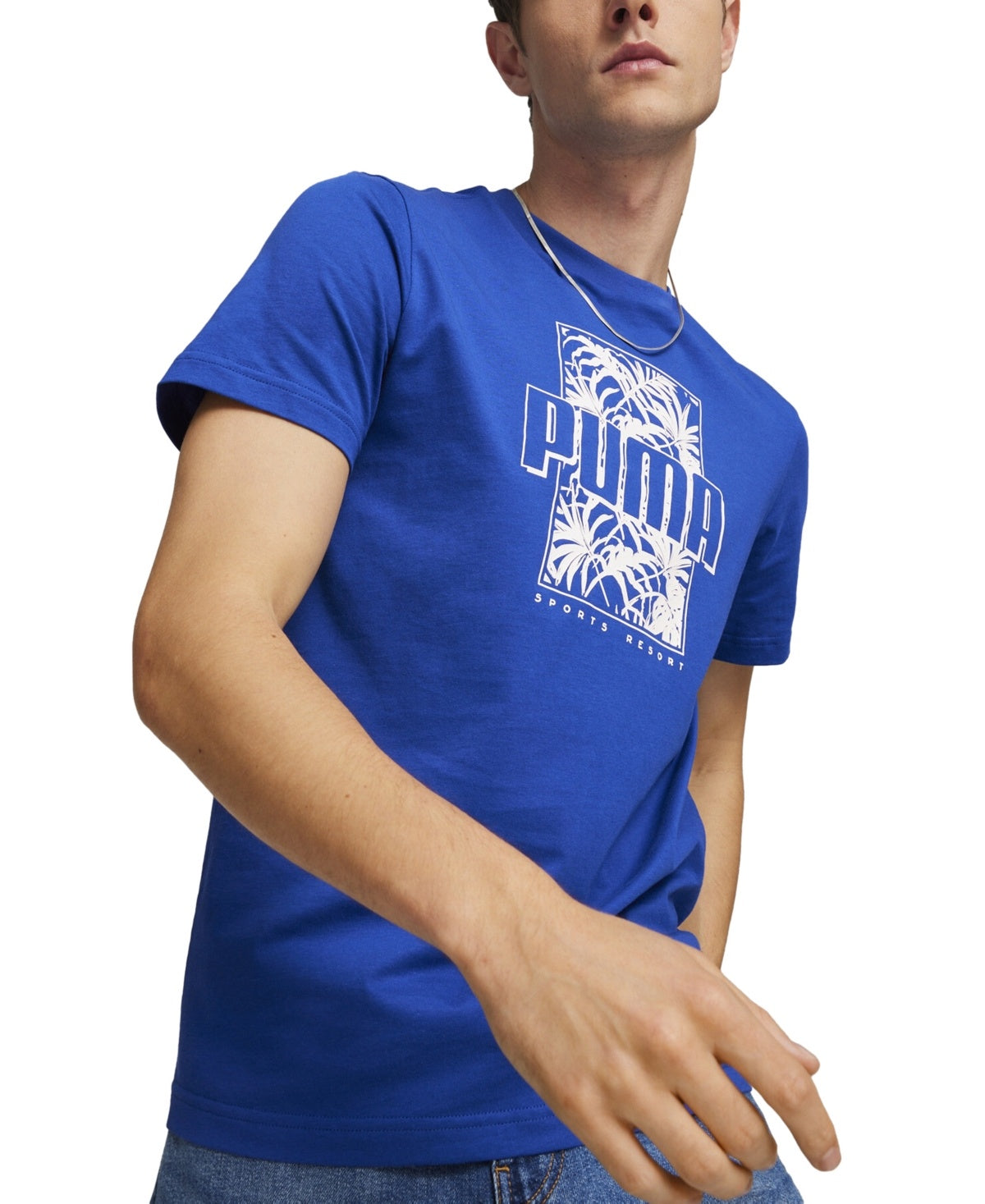 Puma Ess+ Palm Resort Logo Graphic T - Shirt - Cobalt Glaze