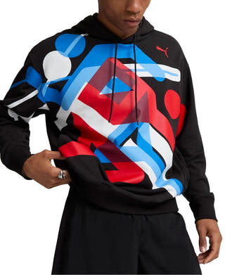 Puma Graphic Logo Hoodie - Black - Red puma black - puma red