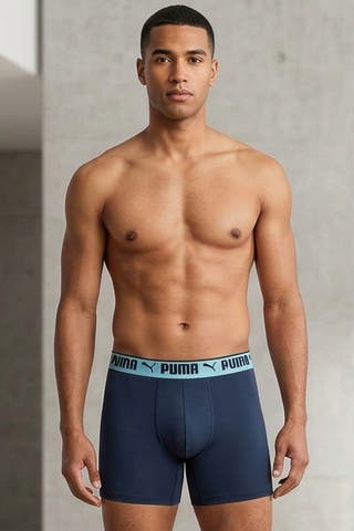 Puma Navy Athletic Sporty Men's Boxer Brief