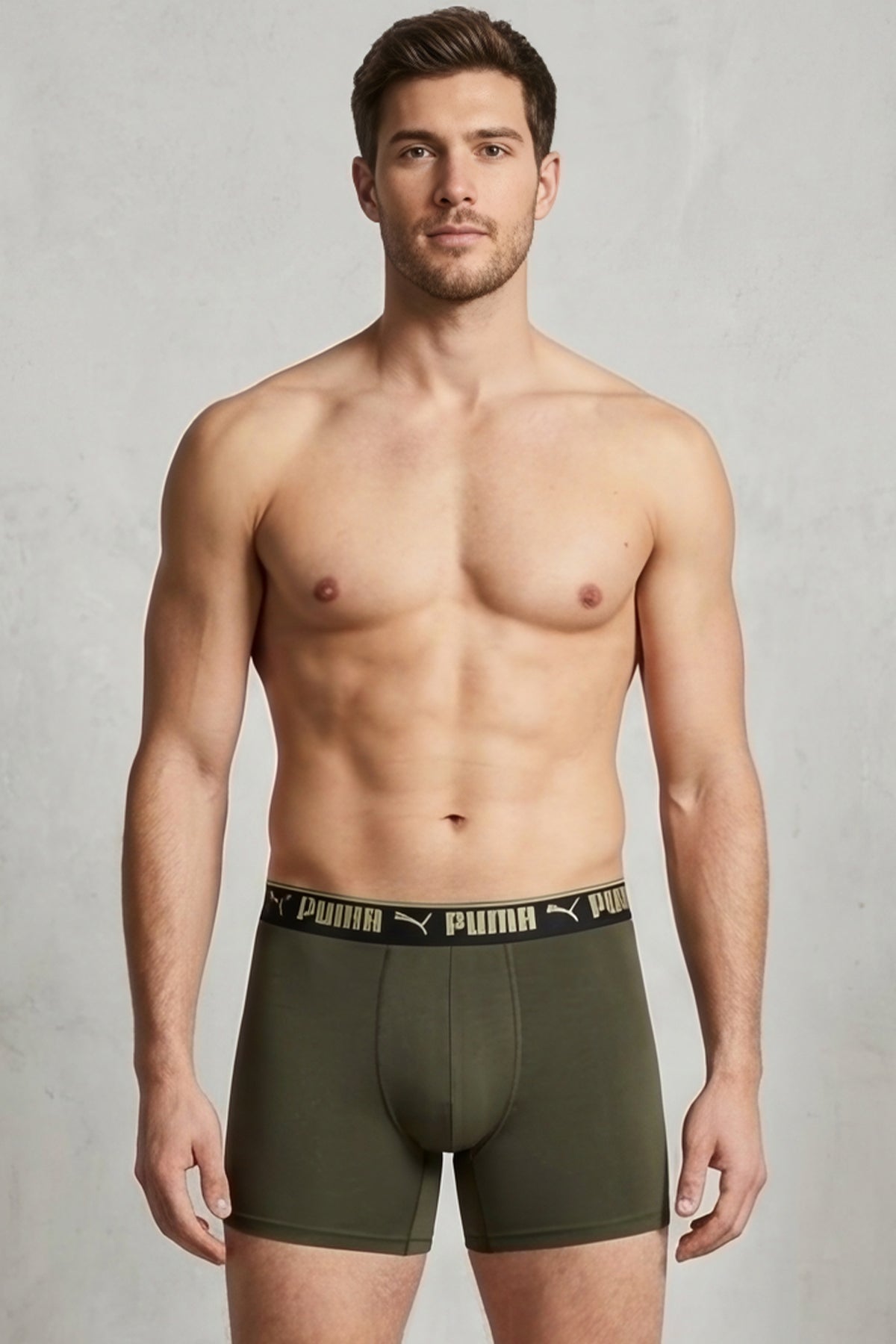 Puma Olive Athletic Men's Boxer Brief