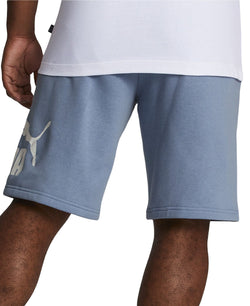 Puma Regular-Fit Big Logo-Print Fleece 10" Shorts thumbnail 2