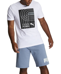 Puma Regular-Fit Big Logo-Print Fleece 10" Shorts thumbnail 3