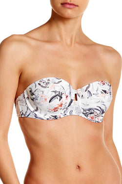 RACHEL by Rachel Roy Floral Underwire Bikini Top in White thumbnail 2