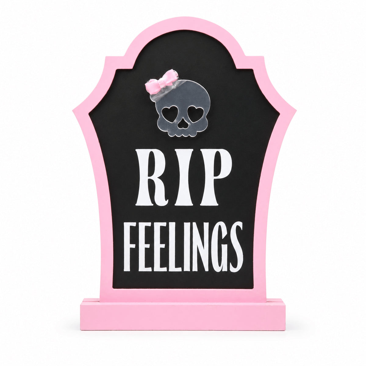 RIP Feelings Pink Tombstone Halloween Tabletop Sign