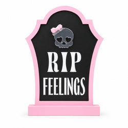 RIP Feelings Pink Tombstone Halloween Tabletop Sign thumbnail 1