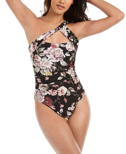 Rachel Rachel Roy Cherry Blossom Floral Printed One Shoulder One-piece Swimsuit Cherry Blossom thumbnail 1