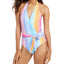 Rachel Rachel Roy Ombre Stripe Printed Halter One-piece Swimsuit Ombre Multi Stripe