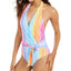 Rachel Rachel Roy Ombre Stripe Printed Halter One-piece Swimsuit Ombre Multi Stripe