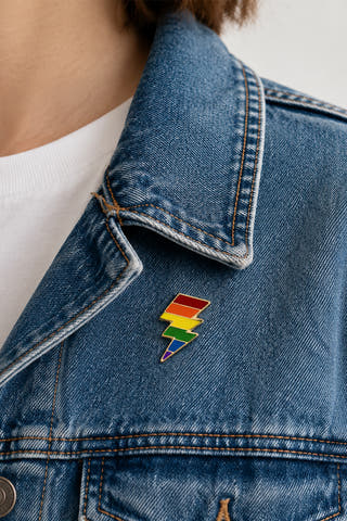 Rainbow Bolt Pride Enamel Pin
