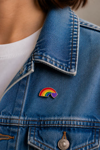 Rainbow Heart Arc Enamel Pin