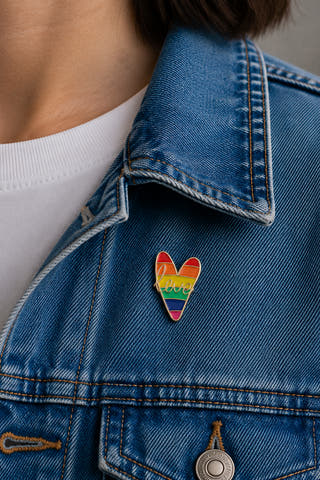 Rainbow Love Heart Enamel Pin