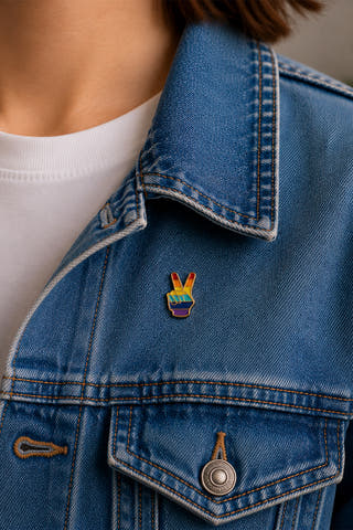 Rainbow Peace Hand Enamel Pin