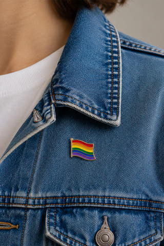 Rainbow Wave Flag Enamel Pin