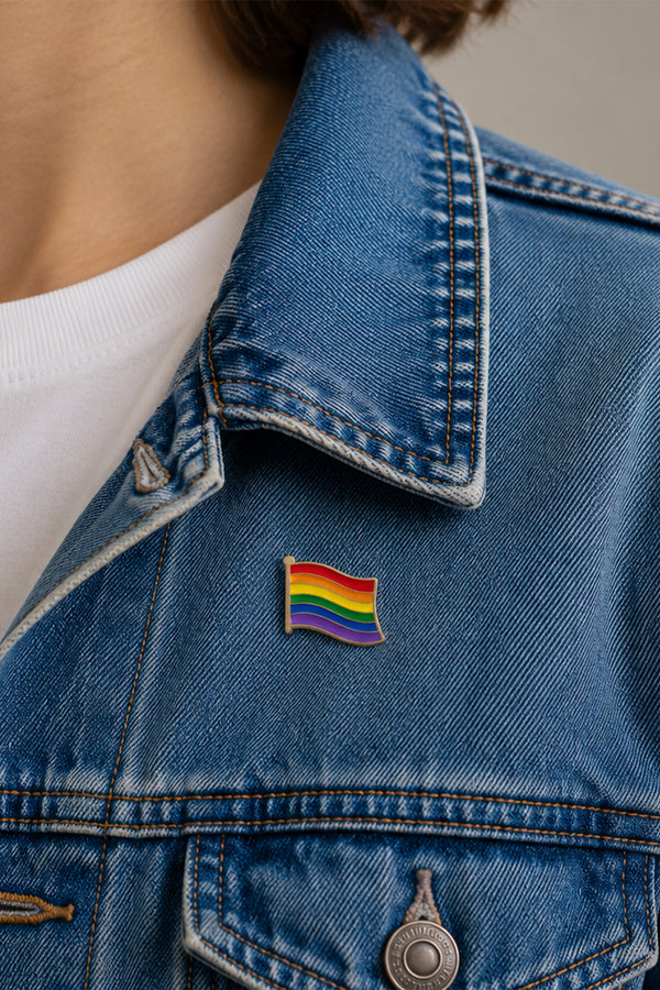 Rainbow Wave Flag Enamel Pin
