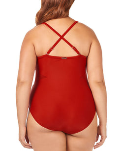 Raisins Curve Trendy Plus Juniors' Canaria Mesh-trim One-piece Swimsuit Spice Market thumbnail 2