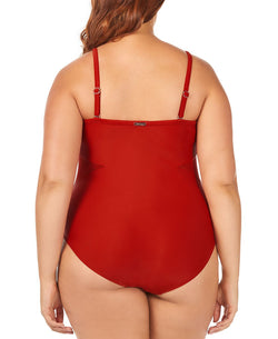 Raisins Curve Trendy Plus Juniors' Canaria Mesh-trim One-piece Swimsuit Spice Market thumbnail 3