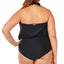 Raisins Curve Trendy Plus Juniors' Casablanca Halter Blouson One-piece Swimsuit Black