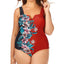 Raisins Curve Trendy Plus Juniors' Printed Rosalie V-wire One-piece Swimsuit Spice Market Multi