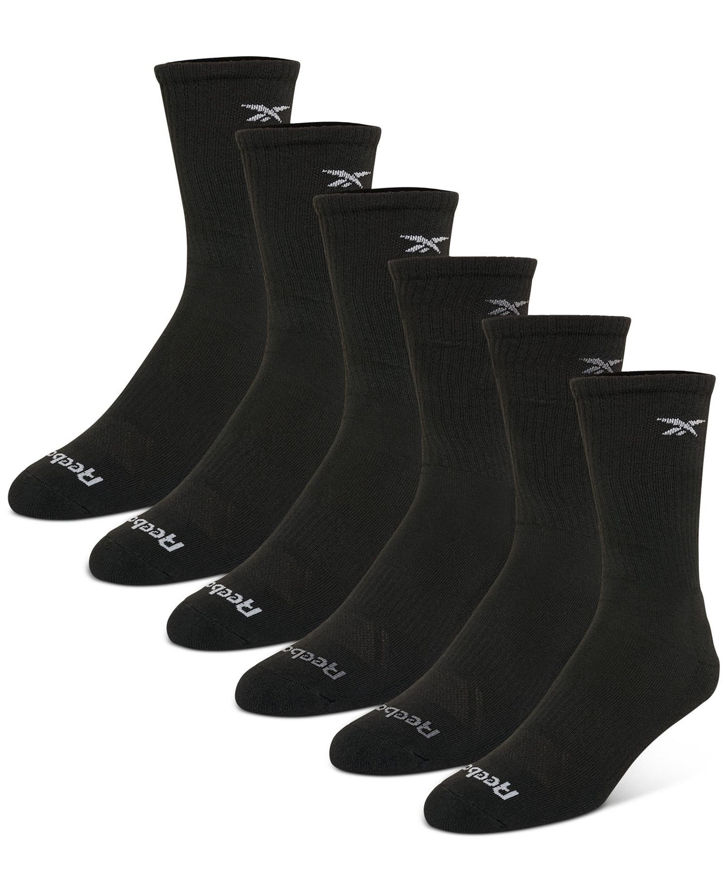 Reebok 6-Pk. 1/2 Terry Performance Crew Socks