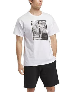 Reebok Basketball Woodball Graphic Print T - Shirt Shirt White