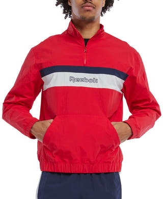 Reebok Classic Fit Quarter Zip Sweatshirt Red Grey Black