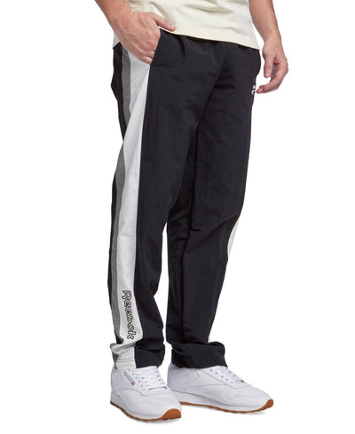 Reebok Ivy League Regular - Fit Colorblocked Crinkled Track Pants - Black/gray/white black,gray,white