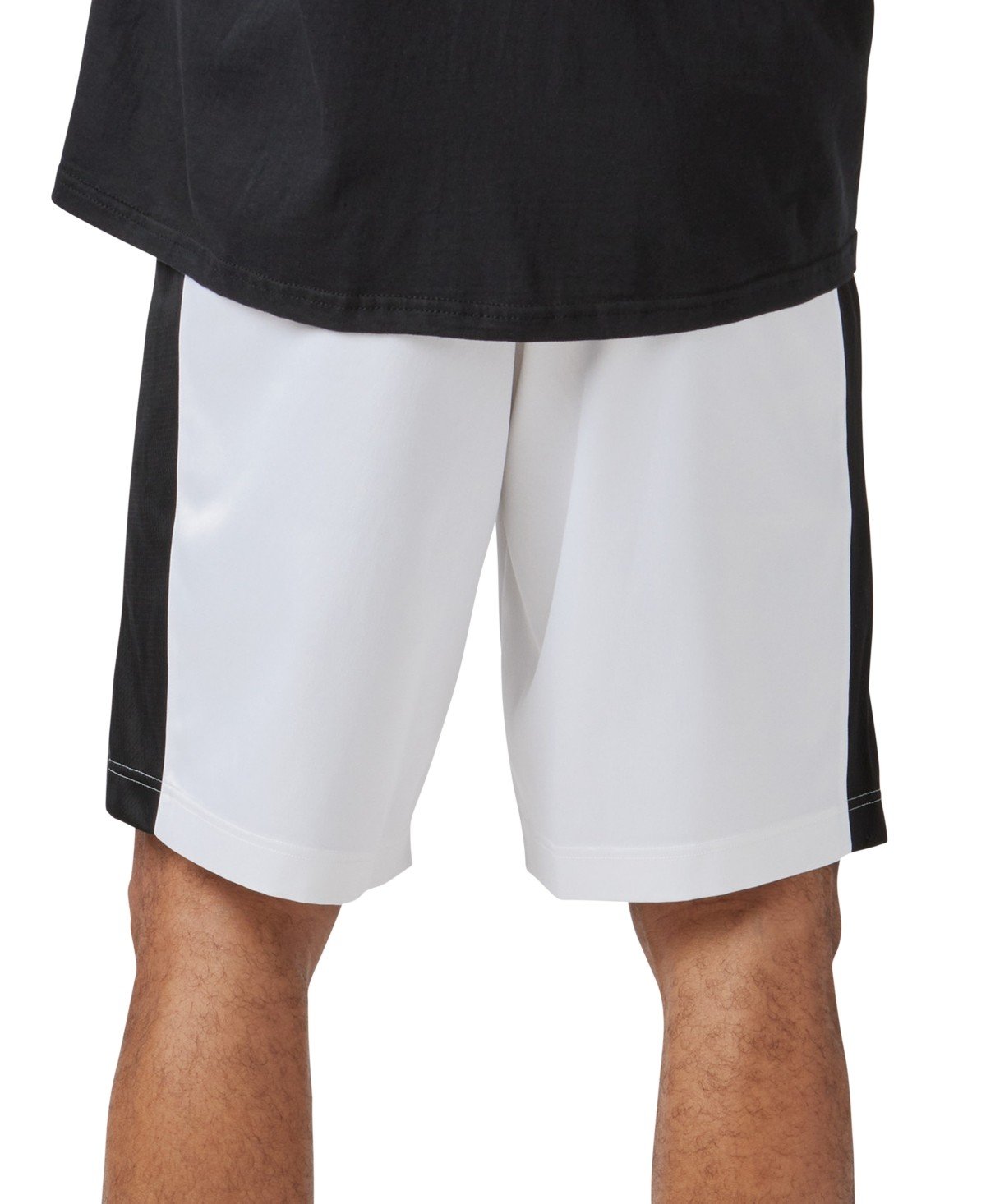 Reebok Men's Regular - Fit Mesh - Panel Satin Basketball Shorts - White/black white,black