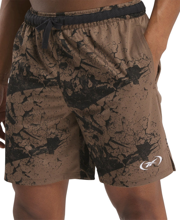 Reebok Regular Fit Athletic Basketball Shorts Brown Black [brown]