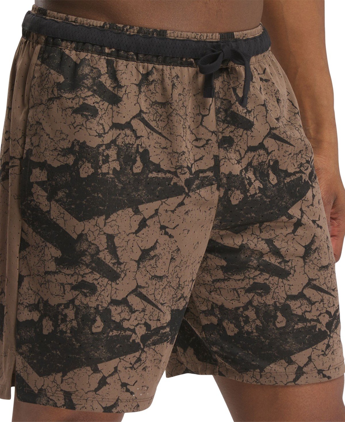 Reebok Regular Fit Athletic Basketball Shorts Brown Black [brown]