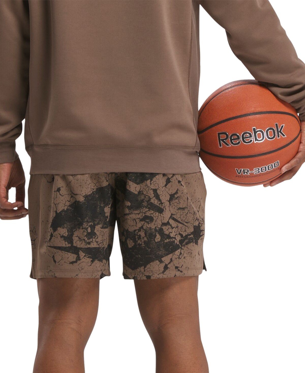Reebok Regular Fit Athletic Basketball Shorts Brown Black [brown]