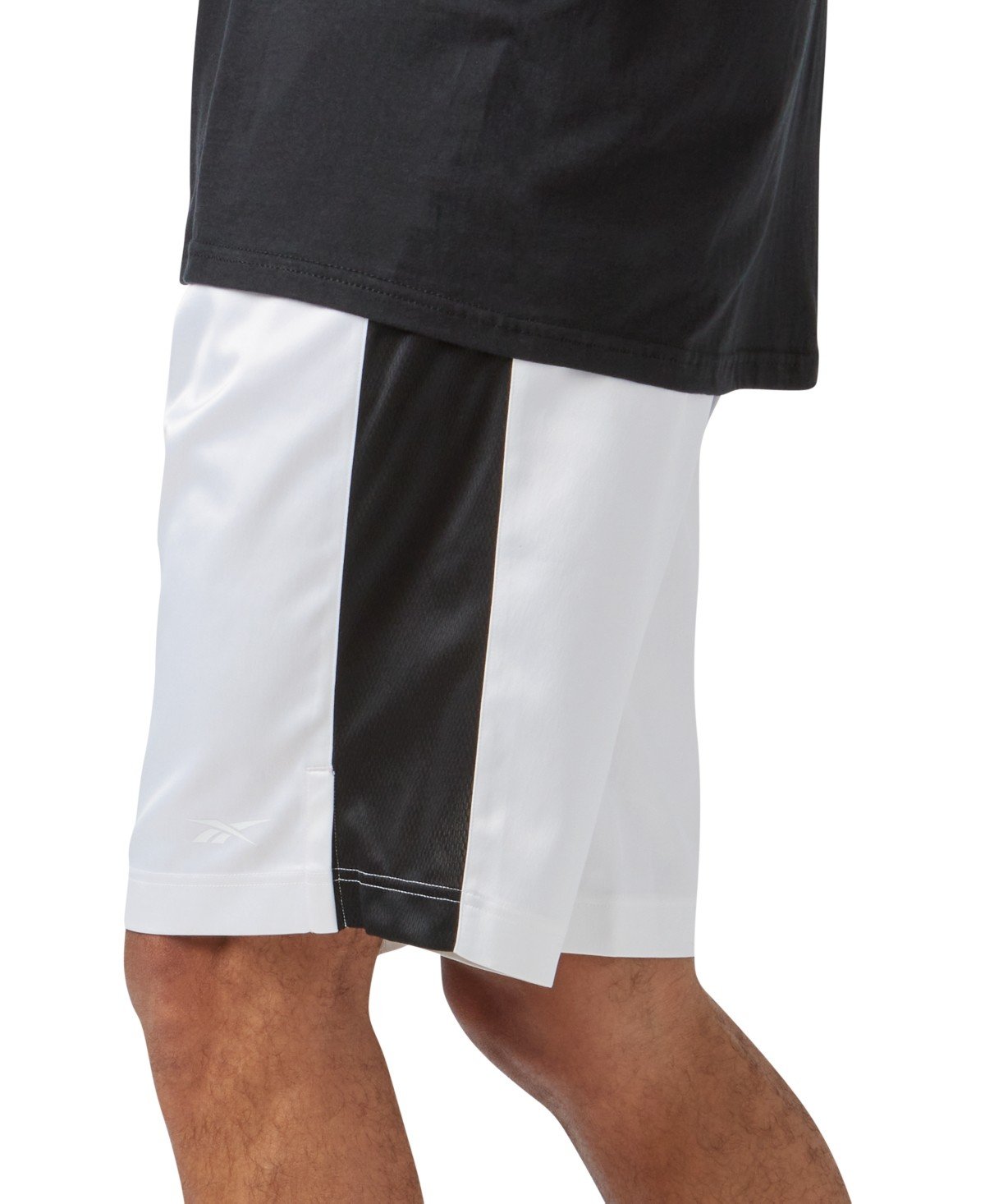 Reebok Regular Fit Athletic Basketball Shorts White Black