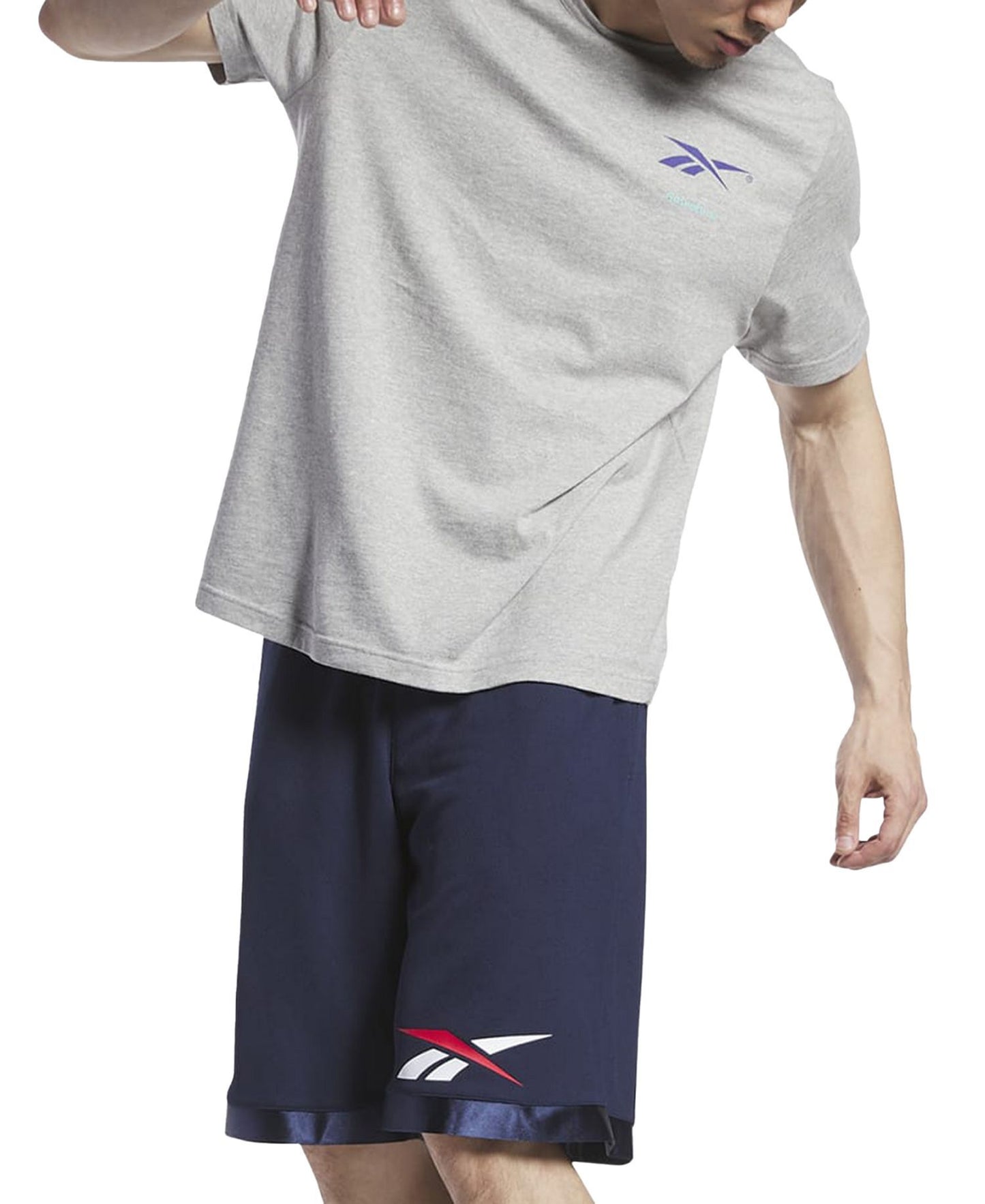 Reebok Regular-Fit Logo-Print Mesh Basketball Shorts