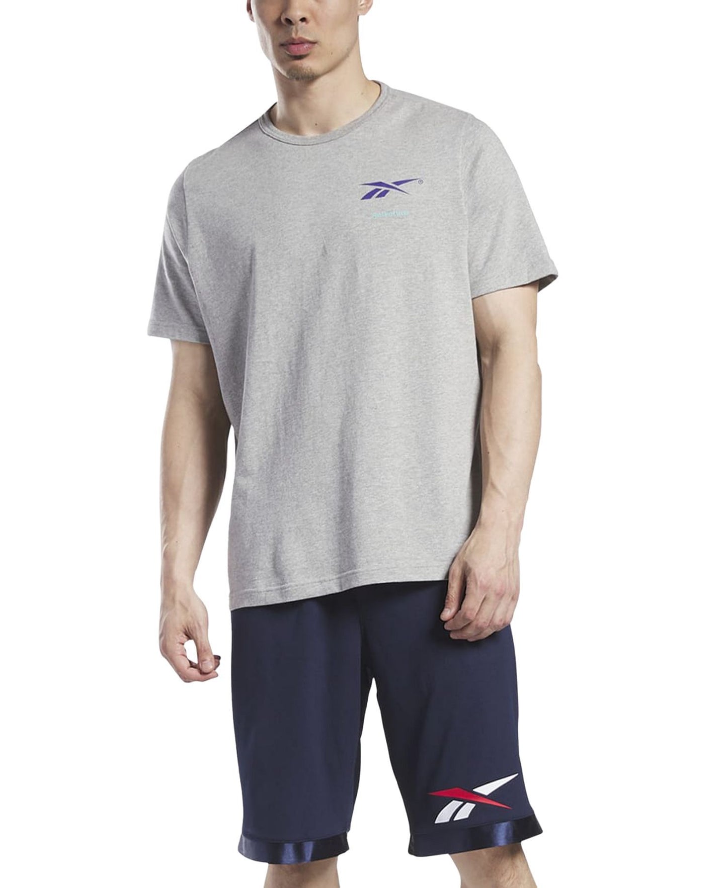 Reebok Regular-Fit Logo-Print Mesh Basketball Shorts