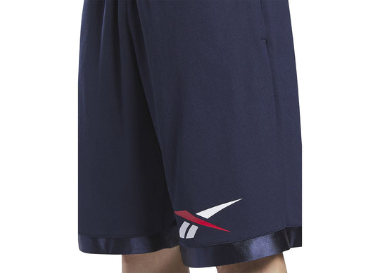 Reebok Regular-Fit Logo-Print Mesh Basketball Shorts