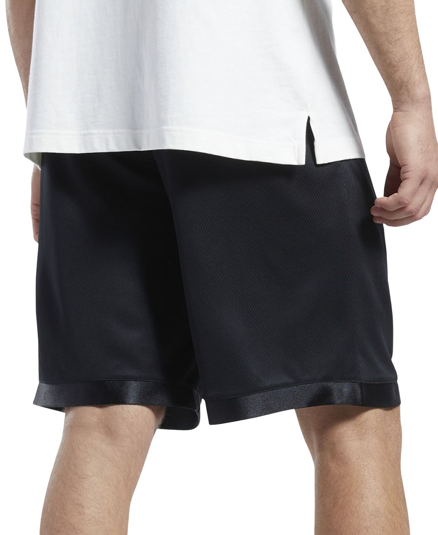 Reebok Regular-Fit Logo-Print Mesh Basketball Shorts