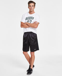 Reebok Regular-Fit Mesh-Panel Satin Basketball Shorts thumbnail 2