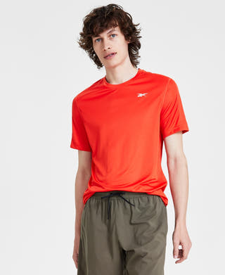 Reebok Regular Fit Short Sleeve Active T - Shirt Shirt Red Orange